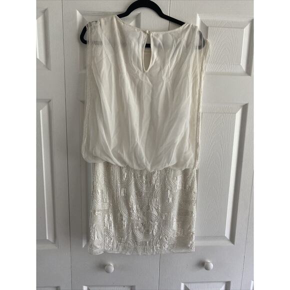 Aidan Mattox Womens 4 Ivory White‎ Beaded Dress Formal Event Glam - Picture 11 of 11